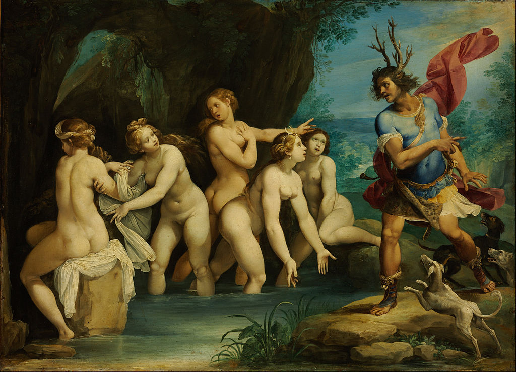 Giuseppe Cesari's Diana and Actaeon, 1603, oil on copper, 20 by 27 inches.