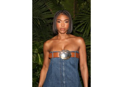 MIAMI BEACH, FLORIDA - DECEMBER 01: Lori Harvey wears Burberry to W Magazine and Burberry’s Art Basel Celebration on December 01, 2022 in Miami Beach, Florida. (Photo by Rob Kim/Getty Images for W Magazine)