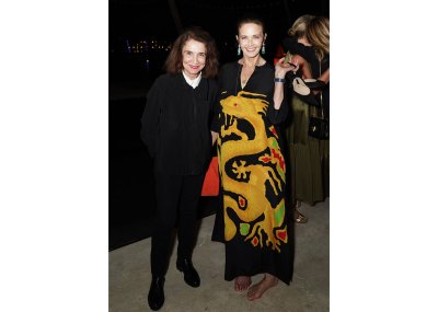 MIAMI BEACH, FLORIDA - DECEMBER 01: Lynda Carter and guest attend W Magazine and Burberry’s Art Basel Celebration on December 01, 2022 in Miami Beach, Florida. (Photo by Mark Sagliocco/Getty Images for W Magazine)
