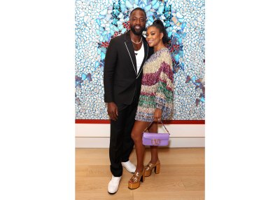 MIAMI BEACH, FLORIDA - DECEMBER 02: Dwyane Wade and Gabrielle Union attend as Travis Scott and 50 Cent perform at Wayne & Cynthia Boich's Art Basel Party on December 02, 2022 in Miami Beach, Florida. (Photo by Alexander Tamargo/Getty Images)