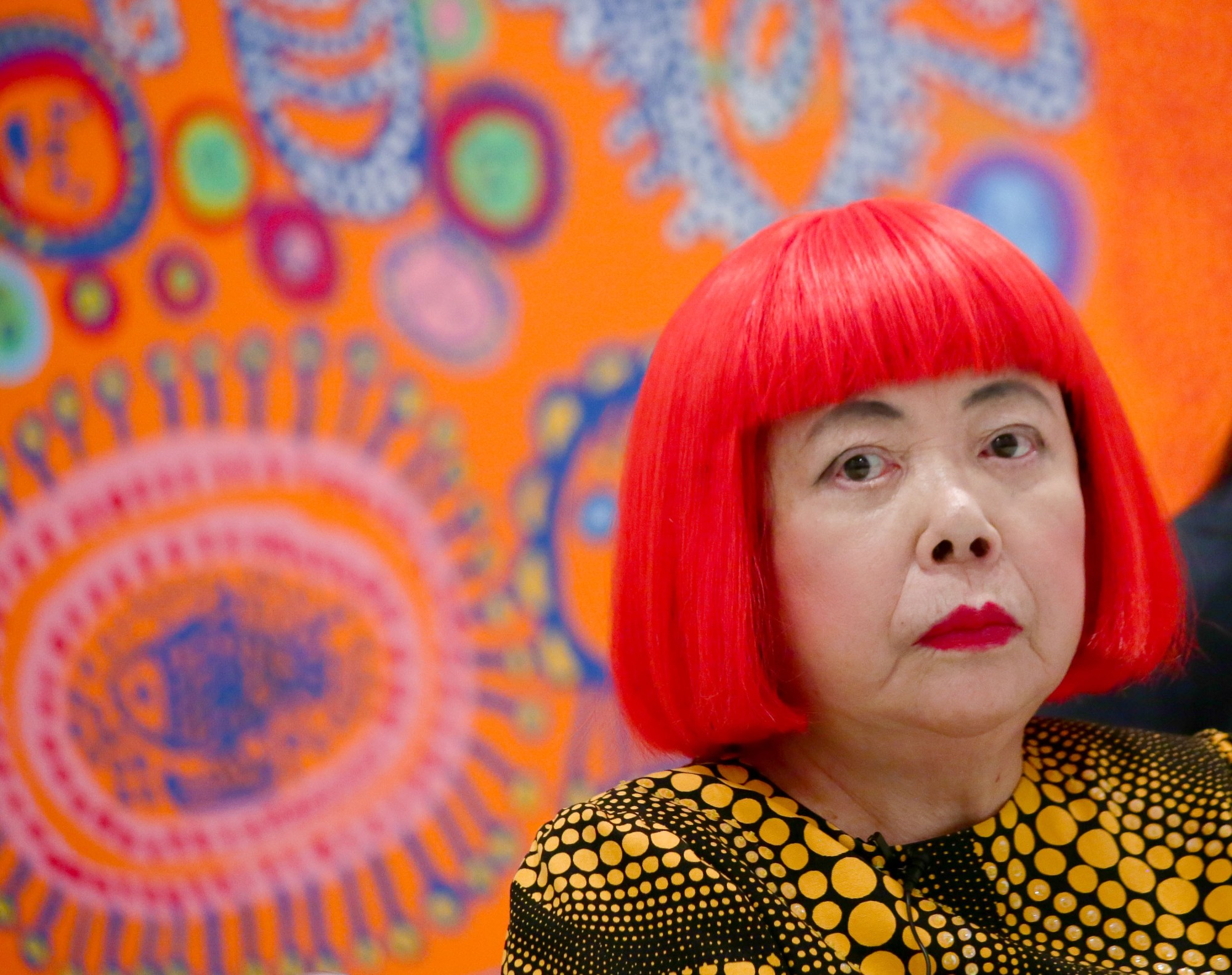 NEW YORK, NY - NOVEMBER 07:  Yayoi Kusama attends the Yayoi Kusama "I Who Have Arrived In Heaven" Exhibition Press Preview at David Zwirner Art Gallery on November 7, 2013 in New York City.  (Photo by Andrew Toth/Getty Images)