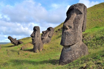 Moais, Easter Island, Chile.