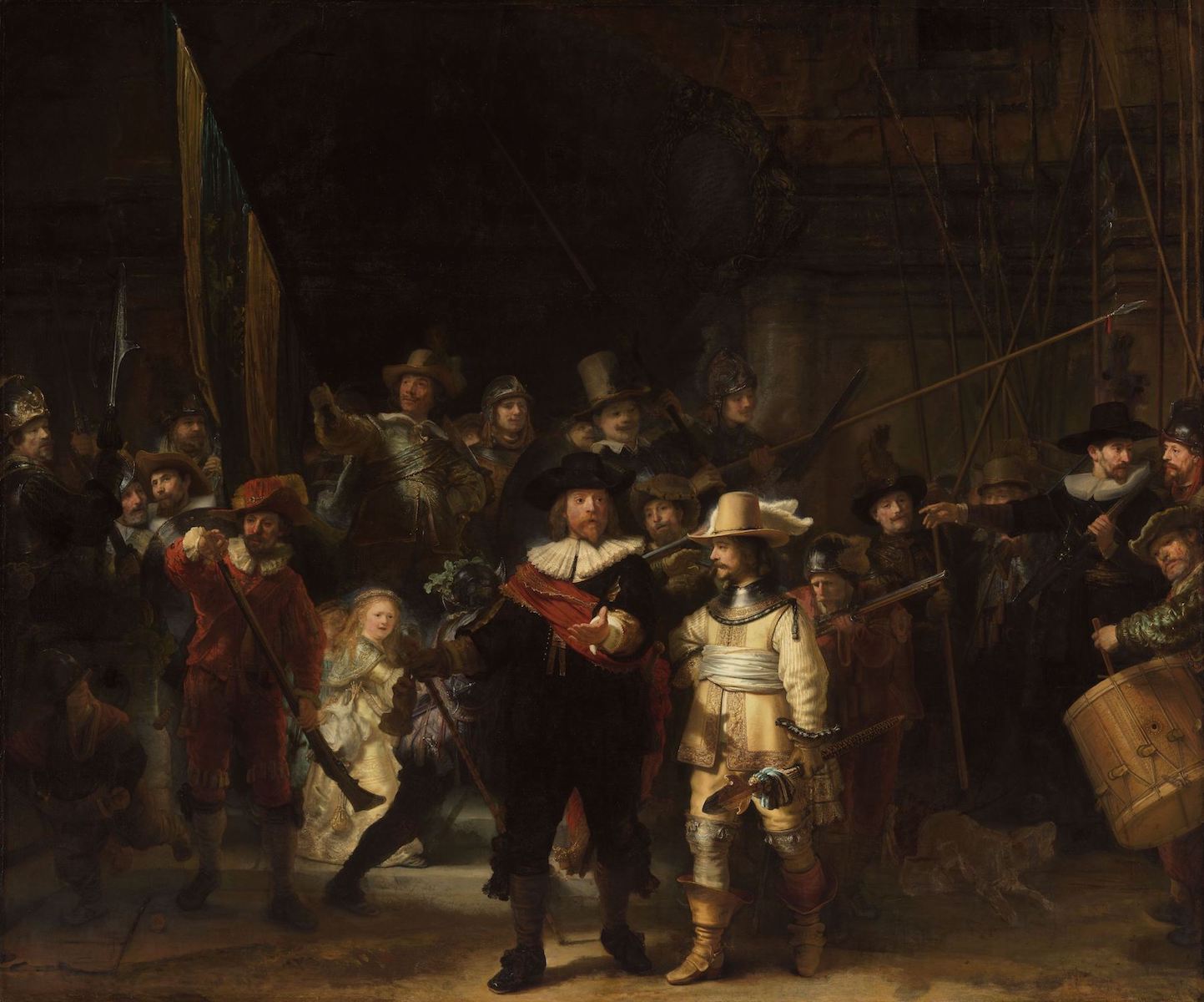 Rembrandt van Rijn: The Night Watch, 1642, oil on canvas, 12 by 15 feet.